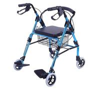 OLSKFUH Rollator Walker, Upright Rollator Walker, Lightweight Folding Height Adjustable Walker with Seat and Brake, Basket, 4 Wheels, Easy Adjustable Seat and Armrests