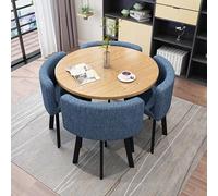 OLSKFUH Ross Selling Opportunity: Round Dining Table Set For 4 With Chairs And Marble Table Office Reception Desk And Chair Set Suitable For Lounge Living Room,Dark Blue-round-fabric-One Siz