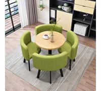 OLSKFUH Ross Selling Opportunity: Round Dining Table Set For 4 With Chairs And Marble Table Office Reception Desk And Chair Set Suitable For Lounge Living Room,Dark Green-round-fabric-One Si