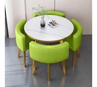 OLSKFUH Ross Selling Opportunity: Round Dining Table Set For 4 With Chairs And Marble Table Office Reception Desk And Chair Set Suitable For Lounge Living Room,Green-round-cortex-One Size