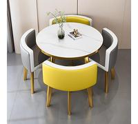 OLSKFUH Ross Selling Opportunity: Round Dining Table Set For 4 With Chairs And Marble Table Office Reception Desk And Chair Set Suitable For Lounge Living Room,Double Spell-h-circle-cortex-O