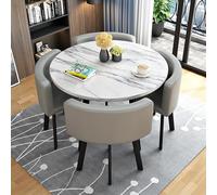 OLSKFUH Ross Selling Opportunity: Round Dining Table Set For 4 With Chairs And Marble Table Office Reception Desk And Chair Set Suitable For Lounge Living Room,Light Gray 1-round-cortex-One