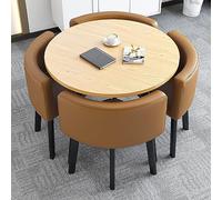 OLSKFUH Round Dining Table Set With Chairs For Dining Room Living Room Reception Room Space Saving Design For Small Spaces Ideal For Conference Table Or Lounge Area Seats 4,80