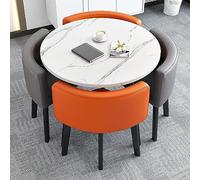OLSKFUH Round Dining Table Set With Chairs For Dining Room Living Room Reception Room Space Saving Design For Small Spaces Ideal For Conference Table Or Lounge Area Seats 4,72