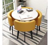 OLSKFUH Round Dining Table Set With Chairs For Dining Room Living Room Reception Room Space Saving Design For Small Spaces Ideal For Conference Table Or Lounge Area Seats 4,90