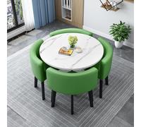 OLSKFUH Round Square Dining Table Set With Chairs 4-Person Dining Room Table Chair Set Practical For Business Negotiation Kitchen Dining Room Dinette Home Small Spaces,016-W70cm