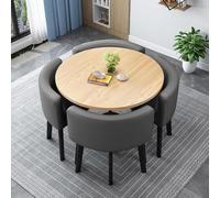 OLSKFUH Round Square Dining Table Set With Chairs 4-Person Dining Room Table Chair Set Practical For Business Negotiation Kitchen Dining Room Dinette Home Small Spaces,029-W80cm