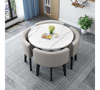 OLSKFUH Round Square Dining Table Set With Chairs 4-Person Dining Room Table Chair Set Practical For Business Negotiation Kitchen Dining Room Dinette Home Small Spaces,015-W70cm