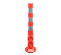 OLSKFUH Safety Cones,Flexible Traffic Delineator Posts Caution Cones,76Cm Tall Plastic Commercial Parking Safety Barrier With Reflective Band,Night Visual Bollard,Red+siver-1 Pack