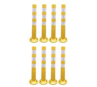 OLSKFUH Safety Cones,Flexible Traffic Delineator Posts Caution Cones,76Cm Tall Plastic Commercial Parking Safety Barrier With Reflective Band,Night Visual Bollard,Yellow+white-8 pack