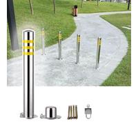 OLSKFUH Safety Cones,Stainless Steel Park Delineator Posts With Lock & Key,Parking Block Heavy Duty,Bollard Post With Detachable Base,Barriers For Crowd Control,W7.6cmxh60cm