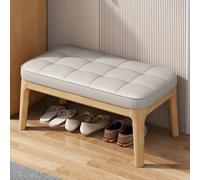 OLSKFUH Shoe Storage Bench,Wooden Entryway Bench,Small Shoe Bench With Cushion,Leather Upholstered Wood Storage Bench, End Of Bed Bench,Storage Bench,Farmhouse Foyer Bench,For En,Dark Gray-L20.4