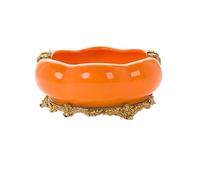 OLSKFUH Smoker Ashtray European Round Ashtray Ceramic With Copper Creative Ashtray Retro Living Room Coffee Table Office Ornaments Decorative Ashtray,C-One Size