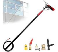 OLSKFUH Solar Cleaning Pole 20Ft Telescopic Water Fed Brush & Squeegee Kit For Outdoor Solar Panel Cleaning Conservatory Roof Maintenance 35Cm-6M Reach,35cm-12m/39ft