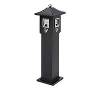 OLSKFUH Stainless Steel Vertical Cigarette Butt Collector With Ground-Standing Ash Column Outdoor Ashtray Stand Lockable Trash Bin,B