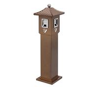 OLSKFUH Stainless Steel Vertical Cigarette Butt Collector With Ground-Standing Ash Column Outdoor Ashtray Stand Lockable Trash Bin,A