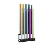 OLSKFUH Vinyl Roll Storage Rack,2/3 Layers Fabric Roll Storage Rack, Movable Iron Vinyl Wrap Holder, Car Color Change Film Display Shelf With Wheels & Brake - Organize Your Work,Black-75x48x53cm