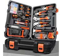 OLSON DEEPAK 100 Pieces Tool Sets,Genaral Home&Office Mechanic Tool Kit in Portable Case,DIY Basic Household Repair Toolbox with Wrench, Pliers, Screwdriver,Handsaw for Men and Women