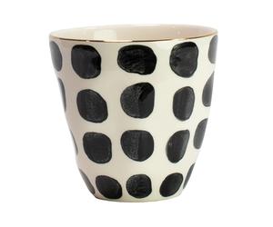 Olsson & Jensen Vigdis mug black and white-gold
