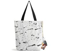 OLSUNOR Canvas Tote Bag with Zipper Top Closure, Medium Reusable Cotton Tote for Women. Double Sided Printed Aesthetic Cute Shoulder Bag, Inner Pocket & Wide Strap for Grocery, Travel, Work, Birthday