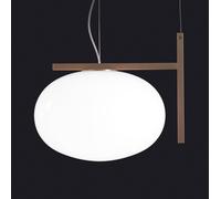Oluce Alba 466 hanging light with metal decor, bronze