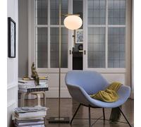 Oluce Alba floor lamp, bronze, white, 1-bulb, glass, metal