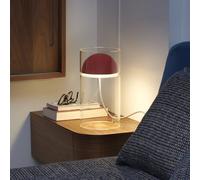 Oluce LED table lamp Medusa, red, glass, height 30 cm