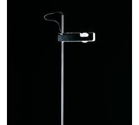 Oluce Spider floor lamp, black/chrome, metal, aluminium