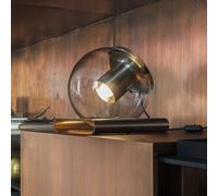 Oluce table lamp The Globe, gold/bronze, glass