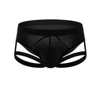 Oludkeph Men's Strappy Lingerie Panties G-String Thongs Jockstrap Low Rise Bikini Briefs Underpants with Garter (UK, Alpha, One Size, Regular, Regular, Black)