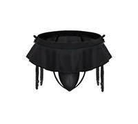 Oludkeph Sexy Men's Lingerie Pouch Panties Men's Skirted Mooning G-String Bikini Briefs Girly Underwear with Garter (UK, Alpha, One Size, Regular, Regular, Black)
