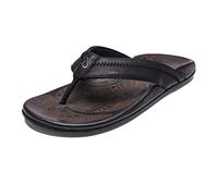 OLUKAI New Men's Hiapo Flip Flop Sandal Lava Rock/Lava Rock 9