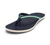 OLUKAI Ho'opio Malua Women's Water Friendly Sandals, Flip Flops for Beach & Everyday, Arch Support & Comfort Fit, Trench Blue/Paradise, 9 UK