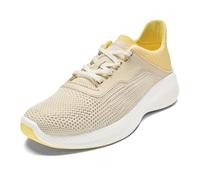 OLUKAI Island Hopper Women's Sneakers, Travel Ready & Versatile Athletic Shoes, Soft & Breathable Knit Fabric, Drop-in Heel Design, Puka/Honey, 5 UK