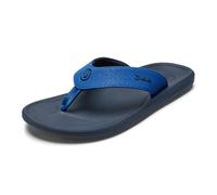 OLUKAI Ki'i Men's Beach Sandals, Quick-Dry Flip-Flop Slides, Water Resistant & Lightweight, Compression Molded Footbed & Ultra-Soft Comfort Fit, Blossom/Mood Indigo, 10.5 UK