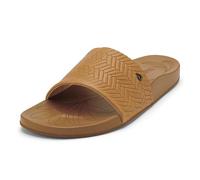 OLUKAI Kipe'a Pono Women's Leather Slide Sandal, Elevated Everyday Slide, All-Day Comfort & Wear, Sahara/Weave, 8 UK