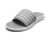 OLUKAI Komo Men's Slide Sandals, Water-Friendly Shoe with Cushioned Strap, All-Day Comfort & Support, Mist Grey/Mist Grey, 11.5 UK