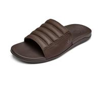 OLUKAI Maha 'Olu Men's Slide Sandal, Water-Friendly Shoe, All-Day Wear & Ultra-Soft Comfort Fit, Dk Wood/Dk Wood, 7.5 UK