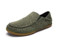 OLUKAI Moloa Hulu Men's Wool-Blend Slippers, Soft & Heathered Knit Slip On Shoes, Suede Leather Foxing, Drop-In Heel Design, Dusty Olive/Dusty Olive, 11.5 UK
