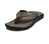 OLUKAI Ohana Men's Beach Sandals, Quick-Dry Flip-Flop Slides, Water Resistant & Lightweight, Compression Molded Footbed & Ultra-Soft Comfort Fit, Kona/Kona, 8.5 UK