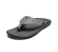 OLUKAI Ohana Men's Beach Sandals, Quick-Dry Flip-Flop Slides, Water Resistant & Lightweight, Compression Molded Footbed & Ultra-Soft Comfort Fit, Ash/Rock, 8.5 UK