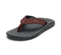 OLUKAI Ohana Men's Beach Sandals, Water Resistant Flip Flops, Arch Support & Comfort Fit, Lightweight & Durable, Enhanced Grip & Traction, Canoe/Rock, 18