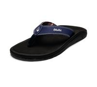 OLUKAI Ohana Men's Beach Sandals, Water Resistant Flip Flops, Arch Support & Comfort Fit, Lightweight & Durable, Enhanced Grip & Traction, Navy/Onyx, 10.5 UK
