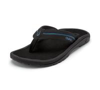 OLUKAI Ohana Palua Men's Water Friendly Sandals, Everyday Flip Flops, Arch Support & Comfort Fit, Lightweight & Durable, Enhanced Grip & Traction, Black/Slate Blue, 11.5 UK