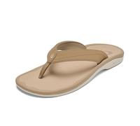 OLUKAI Ohana Women's Beach Sandals, Water Resistant Flip Flops, Arch Support & Comfort Fit, Lightweight & Durable, Enhanced Grip & Traction, Warm Sand/Warm Sand, 3 UK