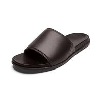 OLUKAI Olali Slide Men's Leather Sandals, Comfortable Strap & Arch Support, Soft & Durable Material, All-Day Wear, Dark Java/Dark Java, 7 UK