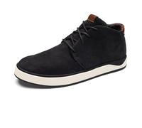 OLUKAI Papaku 'Ili Men's Boots, Durable Waterproof Leather, Cozy Quilted Lining, All-Day Underfoot Cushion, Black/Black, 11.5 UK