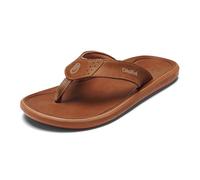 OLUKAI Pili Men's Leather Sandals, Sleek & Versatile Design, Comfortable & Waterproof Straps, Arch Support & Everyday Wear, Fox/Fox, 15.5 UK