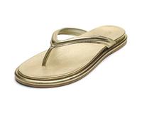 OLUKAI Tiare Women's Beach Sandals, Premium Leather & Stylish Design, All-Day Comfort & Support, Bubbly/Bubbly, 9 UK