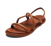 OLUKAI Tiare Women's Strappy Sandals, Premium Leather & Stylish Design, All-Day Comfort & Support, Fox/Fox, 3 UK